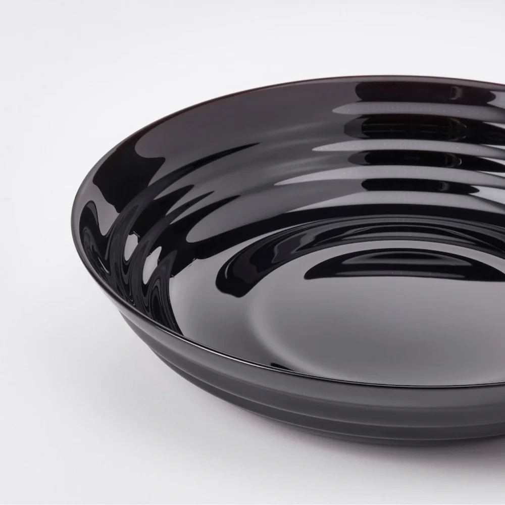 6 x IKEA Deep plate/bowl, black, 7 ½ 